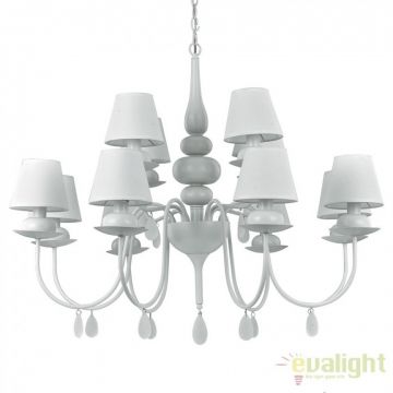 Candelabru 12 brate diametru 92cm BLANCHE SP12 BIANCO 114224