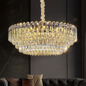 Candelabru Circular cu Cristale Elegante DM2039/600 Auriu – Ideal pentru Dining-uri și Camere de Petrecere de Lux