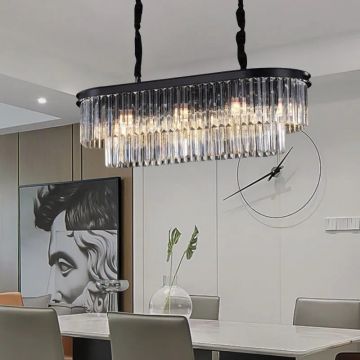Candelabru de lux DM2066/800*300 – Textură cristal elegantă și structură metalică, perfect pentru living sau dining