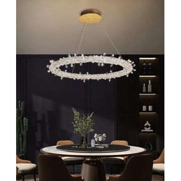 Candelabru Elegant de Lux Auriu,cu Cristale și Detalii Aurii, DM3330 – Perfect pentru Dormitoare și Holuri de Lux