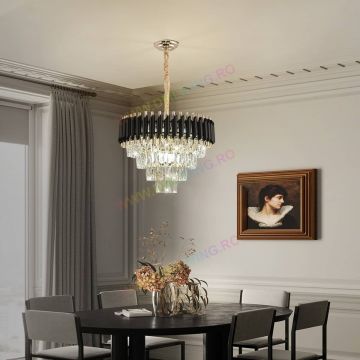 Candelabru Elegant de Lux DM 8097-500 cu Cristale – Perfect pentru Interioare Moderne și Atmosfere Sofisticate