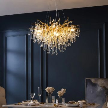Candelabru LED Luxos, 60cm, cu Design Modern, 600, Auriu – Iluminare Elegantă pentru Spații Premium