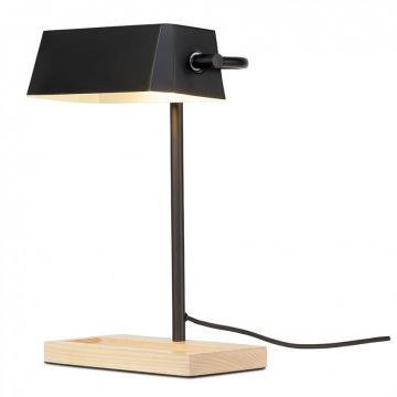 Lampa de birou din metal cu baza din lemn CAMBRIDGE negru CAMBRIDGE/T/B