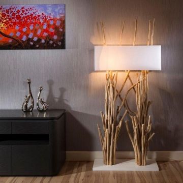 Lampadar design rustic din lemn de pluta RE FL