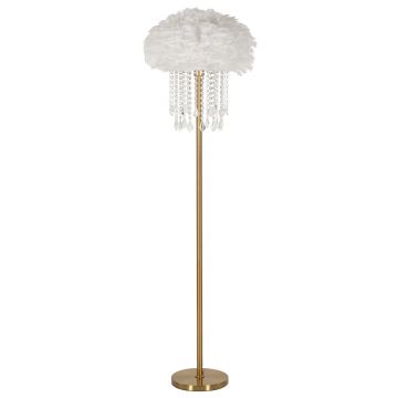 Lampadar Diamon, Mauro Ferretti, 1 x E27, 40W, 40x165 cm, fier, alb/auriu
