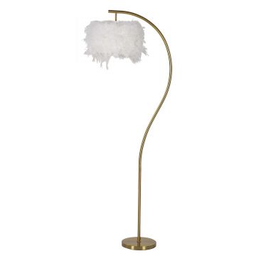 Lampadar Diamon, Mauro Ferretti, 1 x E27, 40W, 60x33x170 cm, fier, alb/auriu