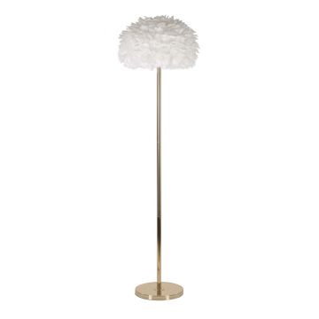 Lampadar Feathers Slim, Mauro Ferretti, 1 x E27, 40W, 43x170 cm, fier, alb/auriu