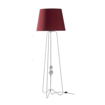 Lampadar, lampa de podea, abajur rosu, Satin 5367