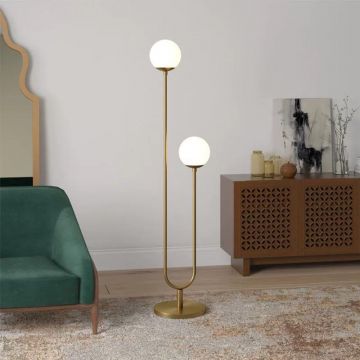 Lampadar Modern Premium Auriu D2414 – Eleganță și Lumină Versatilă pentru Spații Contemporane