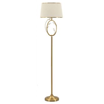 Lampadar Versailles, Mauro Ferretti, 1 x E27, 40W, 38x170 cm, fier/sticla, alb/auriu