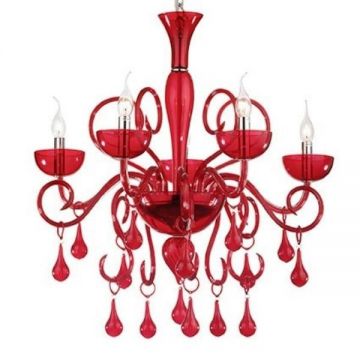 Lustra 5 brate diametru 68cm LILLY SP5 rosso 073453