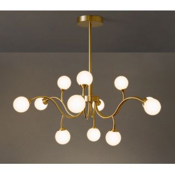 Lustră Contemporană de Lux DM66108-12, Auriu – 12 Surse de Iluminare pentru un Ambient Rafinant
