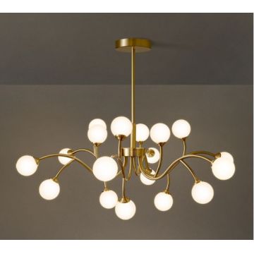 Lustră Contemporană de Lux DM66108-18, Auriu – 18 Surse de Iluminare pentru un Design Elegant și Rafinament