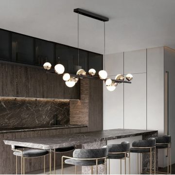 Lustră de Lux LED Suspensie, Design Minimalist, DM6029/13 Negru – Ideală pentru Livinguri și Saloane de Lux