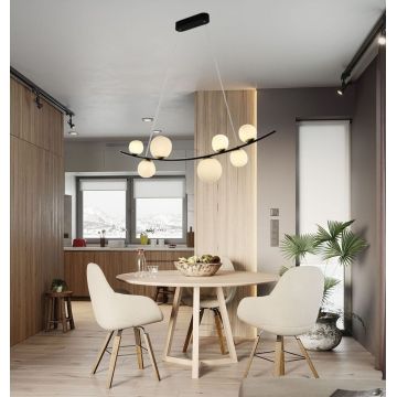 Lustră DM Living DM2076/7 Negru – Design Modern cu 7 Abajururi pentru Iluminare Elegantă și Atmosferă Distinsă