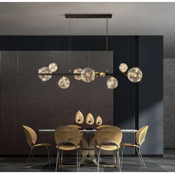 Lustră Elegantă LED Luxury DM2223, Negru – Strălucire Distinsă pentru Dormitoare și Holuri de Lux