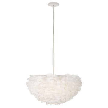 Lustra Feather, Mauro Ferretti, 1 x E27, 40W, 60x30 cm, fier, alb