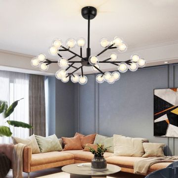 Lustră L de lux cu 45 de surse de iluminare, DM 66104-45 Negru – Design Elegant și Funcțional pentru Orice Spațiu