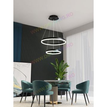 Lustră LED Contemporană Circulară DM 1719/500-BK, Negru – Iluminat Modern pentru Spații Elegante