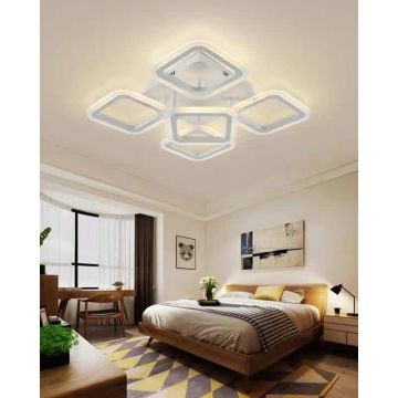 Lustră LED cu Telecomandă, Design Contemporan, G 3374/4+1 – Soluție Elegantă și Funcțională pentru Camere Mari