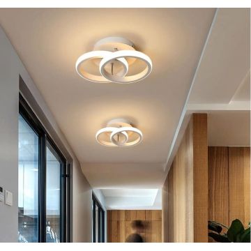 Lustră LED De Lux, Alb DM White Cercuri 30W – Perfectă Pentru Iluminarea Modernă A Dormitoarelor Sau Livingurilor