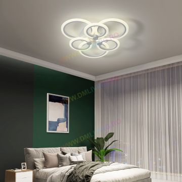 Lustră LED de Lux, Design Circular cu Iluminare Eficientă și Control prin Telecomandă – Ideală pentru Spații Elegante