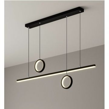 Lustră LED de Lux Suspendată, Design Geometric, DM 008, Negru – Ideală pentru Livinguri și Saloane Moderne