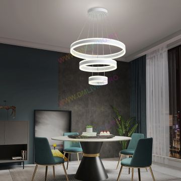 Lustră LED, Design Circular Modern, 1768/600-WH, Alb – Iluminat Reglabil și Estetic pentru Livinguri