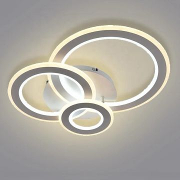 Lustră LED, Design Circular Suprapus, DM978-3C, Alb – Soluție Premium pentru Iluminat în Camere de Zi și Birouri