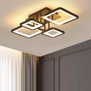 Lustră LED, Design Geometric cu Iluminare Difuză, DM K002-4, Maro – Iluminat Elegant pentru Camere Moderne