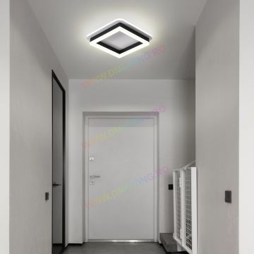 Lustră LED, Design Geometric și Modern, Negru 6081F-BK, 50W – Iluminat Stilat pentru Interioare Contemporane