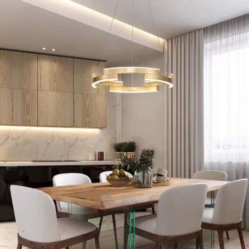 Lustră LED Dimabilă de Lux cu Telecomandă și Funcții Inteligente, DM-MD 3717 GD – Ideală pentru Iluminat Modern și Spații Elegante