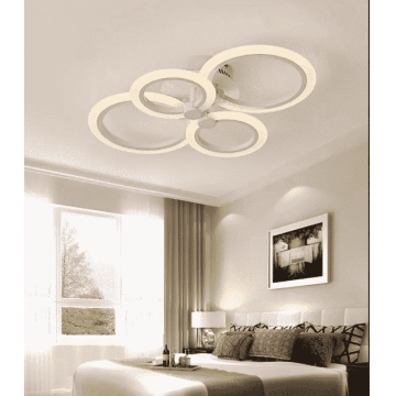 Lustra LED Elegantă 6601/2+2 Alb cu Telecomandă – Intensitate Reglabilă și Lumină Personalizabilă