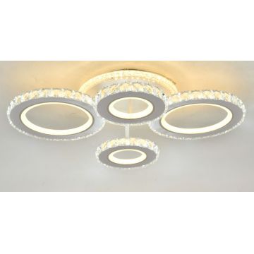 Lustră LED Elegantă Albă DM9002/2+2 – Iluminare Versatilă cu Telecomandă pentru Interioare Stilate