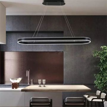 Lustră LED Elegantă cu Telecomandă, DM3211, Negru – Iluminare Reglabilă pentru Dormitoare și Holuri