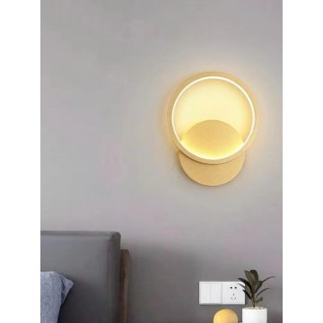 Lustră LED Elegantă, Design Circular Suprapus, Auriu – Culoare Reglabilă pentru Iluminat Stilat și Eficient