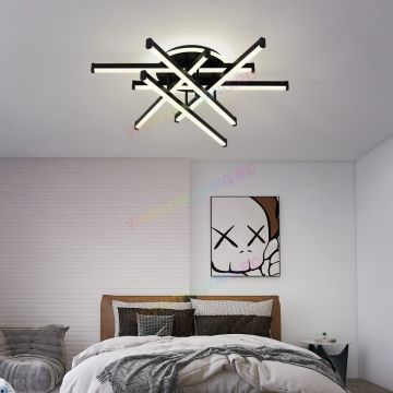 Lustră LED, Intensitate Reglabilă cu 6 Surse de Iluminare, Neagră DM 306/6-BK – Iluminat Modern și Eficient pentru Camere și Birouri