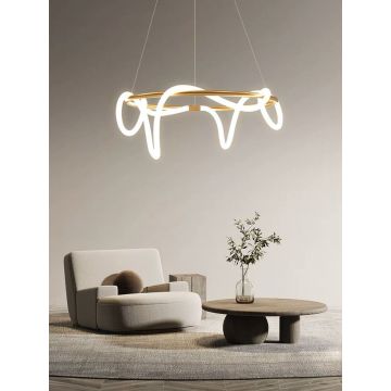 Lustră LED Luxury Neonflex, 6000K, 600mm, Telecomandă On-Off, 192W – Iluminare Premium cu Eficiență Ridicată pentru Interioare Elegante