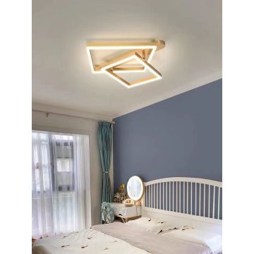 Lustră LED Modernă Auriu, Design Contemporan Cu Iluminare Eficientă – Ideală Pentru Dormitor