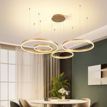 Lustră LED Modernă cu Iluminare Eficientă DM 1796-GD – Design Elegant pentru Spații Contemporane