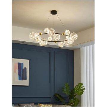 Lustră LED Modernă de Lux Neagra, DM140 – Potrivită pentru Spații de Lux și Birouri