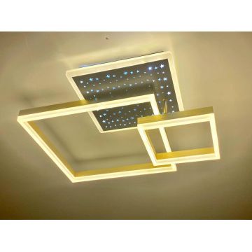 Lustră LED Modernă Negru/Auriu, Design Contemporan Cu 3 Surse De Lumină – Perfectă Pentru Dormitor