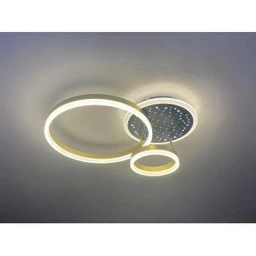 Lustră LED Modernă Negru/Auriu, Iluminare Premium Cu Efect De Stele – Perfectă Pentru Dormitor
