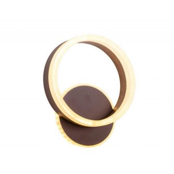 Lustră LED Premium, Design Circular Suprapus, Maro – Perfectă pentru Crearea unui Ambient Rafinant și Iluminat Eficient