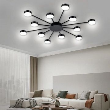 Lustră LED Premium DM9029-12 Negru cu 12 Surse – Iluminare Elegantă și Eficientă pentru Spații Stilate