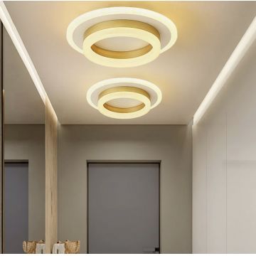 Lustră LED RING GOLD, Design Elegant și Iluminat Eficient, 50W DM 6081Y-GD – Iluminat Modern pentru Spații Stilate
