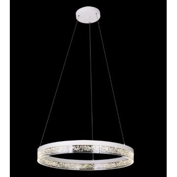 Lustră LED Suspendată de Lux, Design Modern Argintiu – Iluminare Elegantă pentru Spații Contemporane
