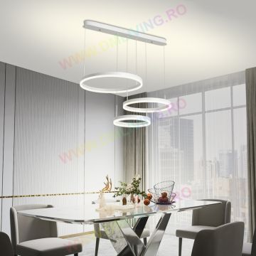 Lustră LED Suspendată, Design Circular Elegant 1795-WH – Ideală pentru Interioare Moderne și Spații Rafinate