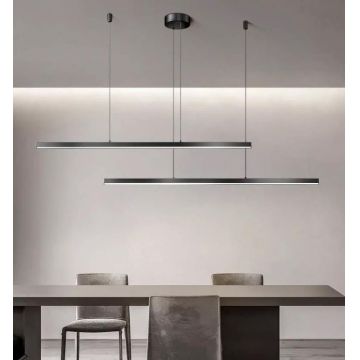 Lustră LED Suspendată Elegantă DM1936 Negru – Iluminat Lineal Și Design Modern, Potrivită Pentru Spații Stilate