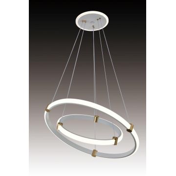 Lustră LED Suspendată Modernă Albă cu 3 Tipuri de Lumină – Iluminare Versatilă pentru Spații Elegante